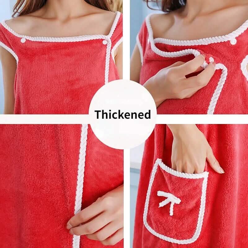 Coral Velvet Bath Towel Skirt Bow Sling Bathrobe by DailySale
