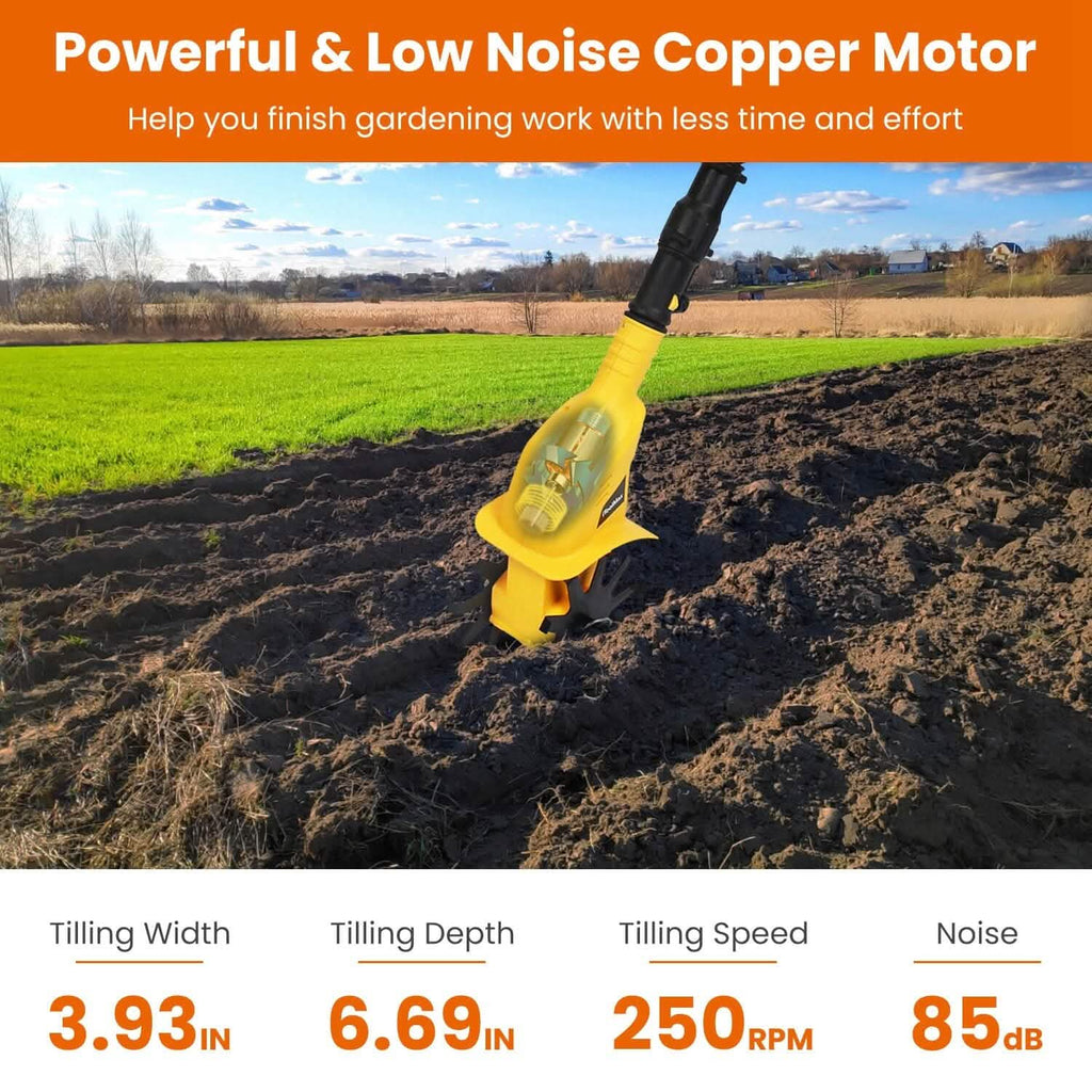 Cordless Electric Garden Tiller Cultivator With 20V Rechargeable Battery by DailySale