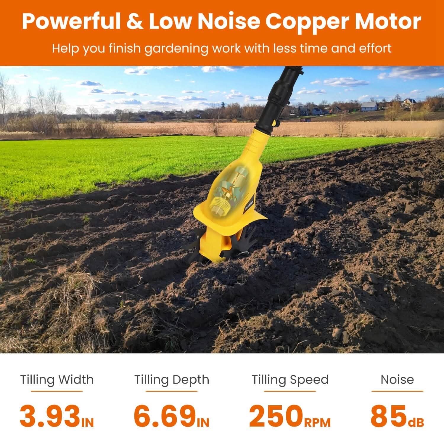 Cordless Electric Garden Tiller Cultivator With 20V Rechargeable Battery by DailySale