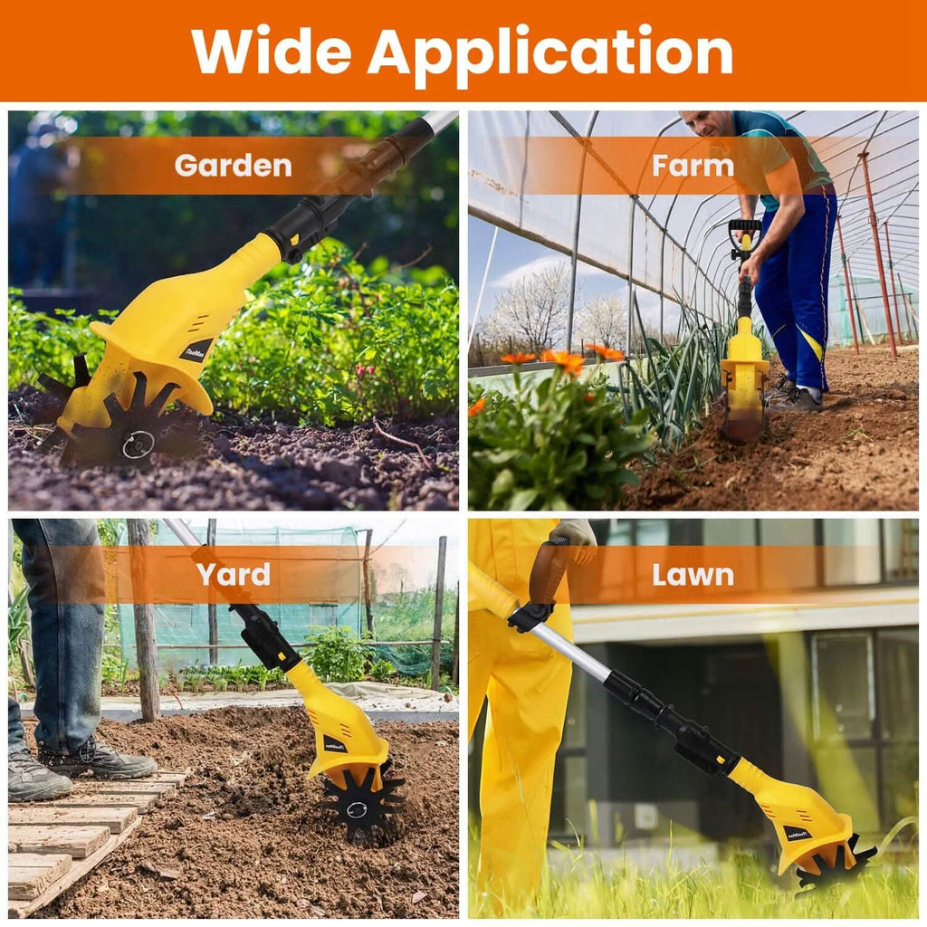 Cordless Electric Garden Tiller Cultivator With 20V Rechargeable Battery by DailySale