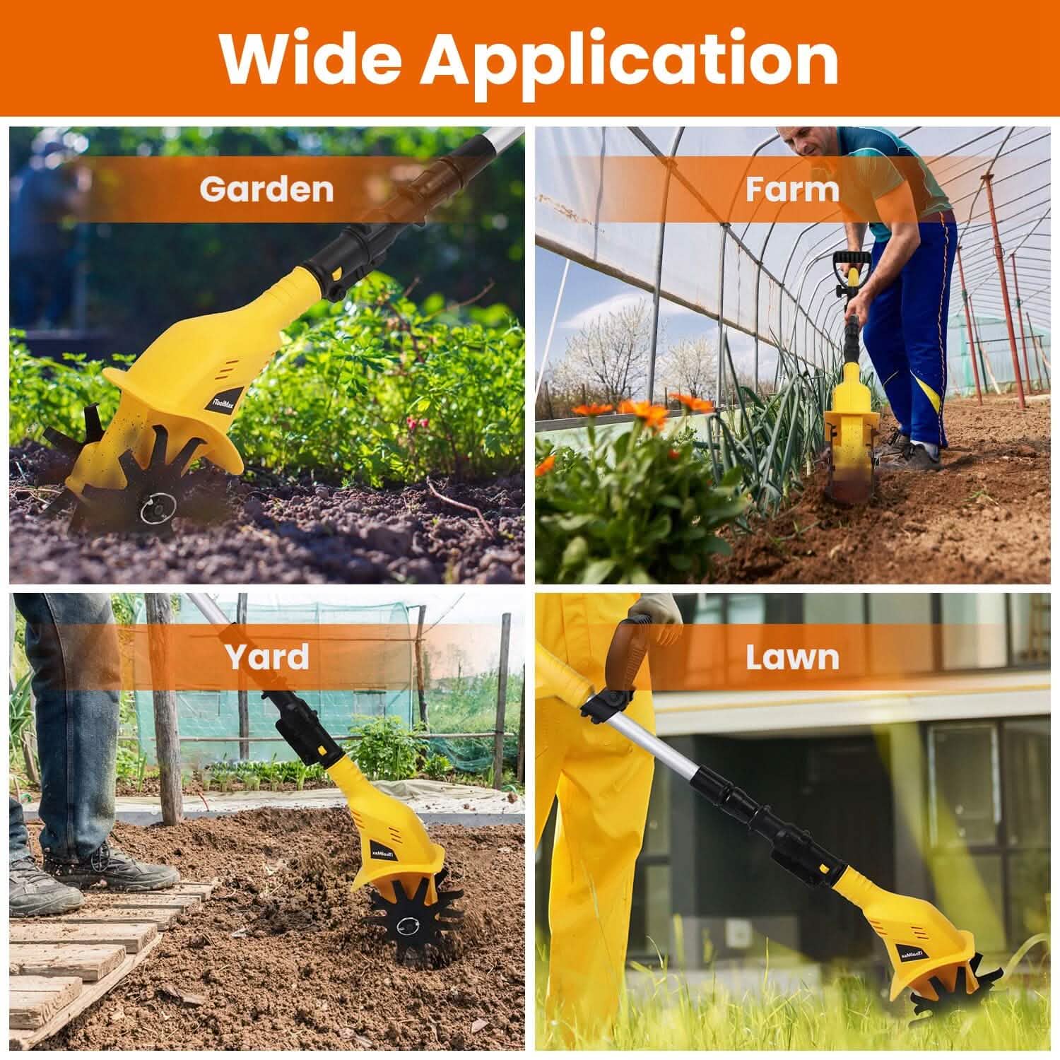 Cordless Electric Garden Tiller Cultivator With 20V Rechargeable Battery by DailySale