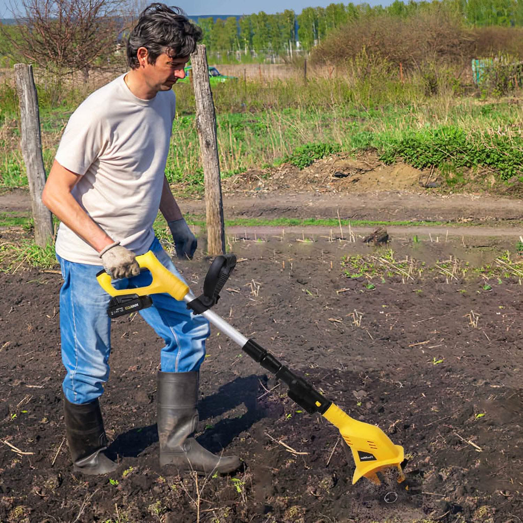 Cordless Electric Garden Tiller Cultivator With 20V Rechargeable Battery by DailySale