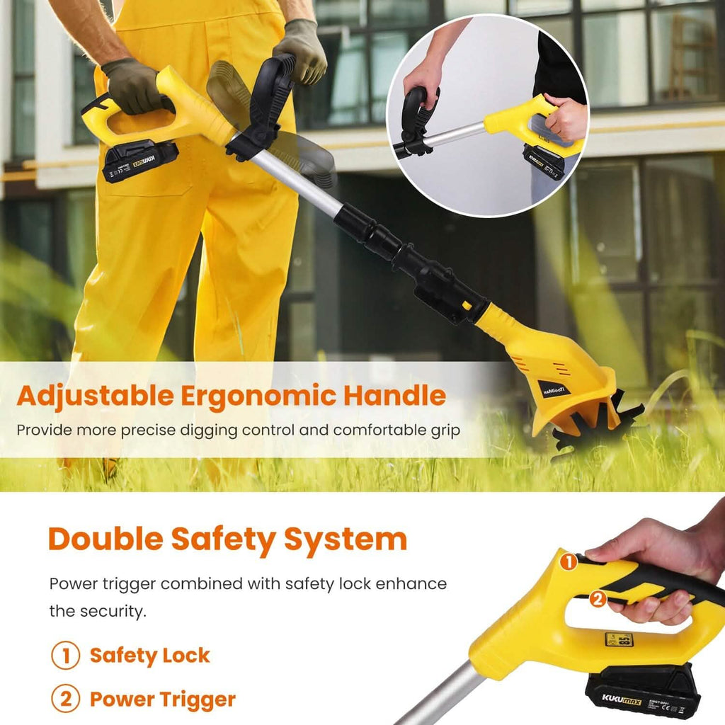 Cordless Electric Garden Tiller Cultivator With 20V Rechargeable Battery by DailySale