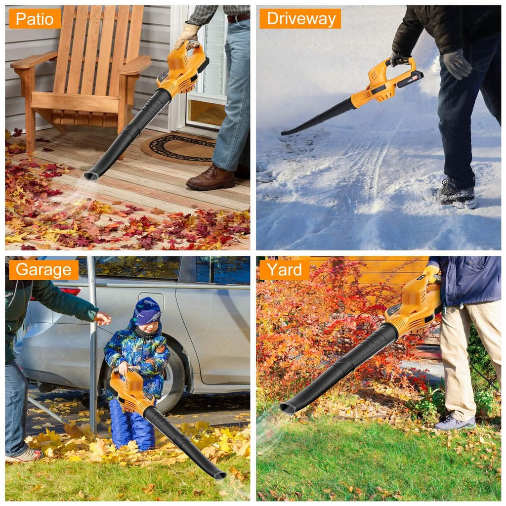 Cordless Leaf Blower Battery Powered Max 124MPH 300CFM with 2 Adjustable Speeds by DailySale