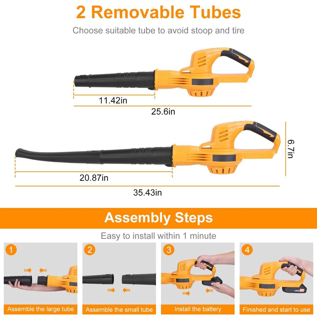 Cordless Leaf Blower Battery Powered Max 124MPH 300CFM with 2 Adjustable Speeds by DailySale