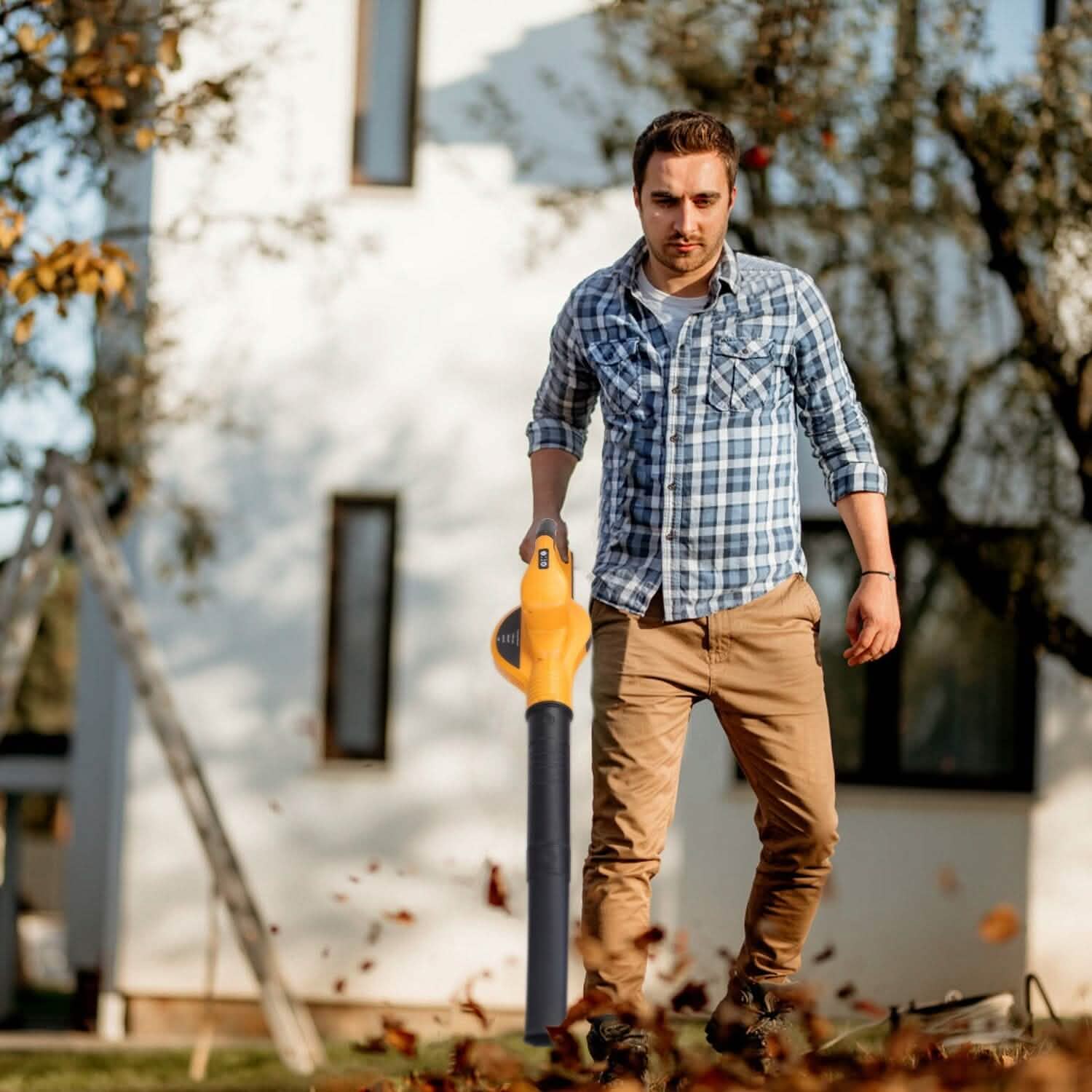Cordless Leaf Blower Battery Powered Max 124MPH 300CFM with 2 Adjustable Speeds by DailySale