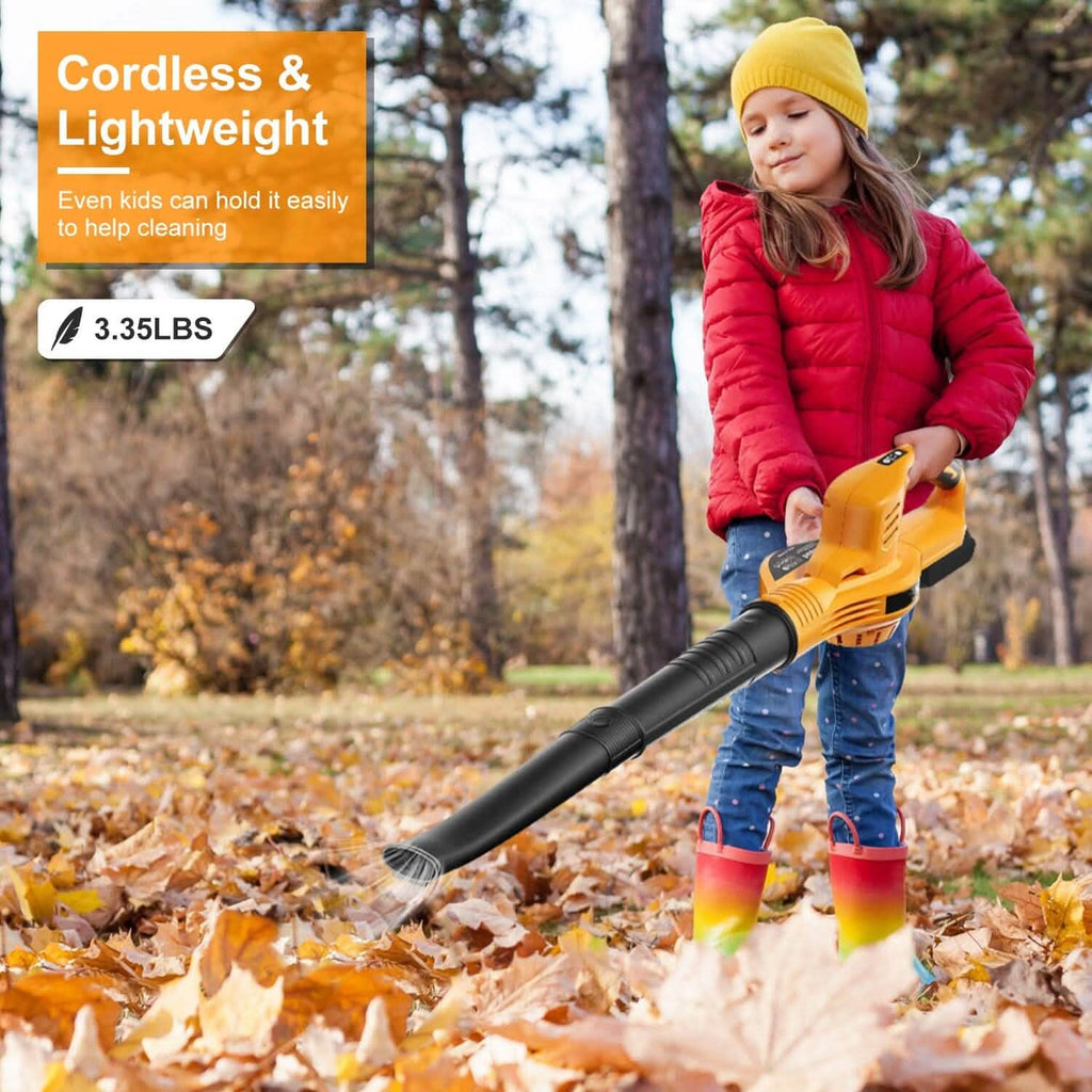 Cordless Leaf Blower Battery Powered Max 124MPH 300CFM with 2 Adjustable Speeds by DailySale