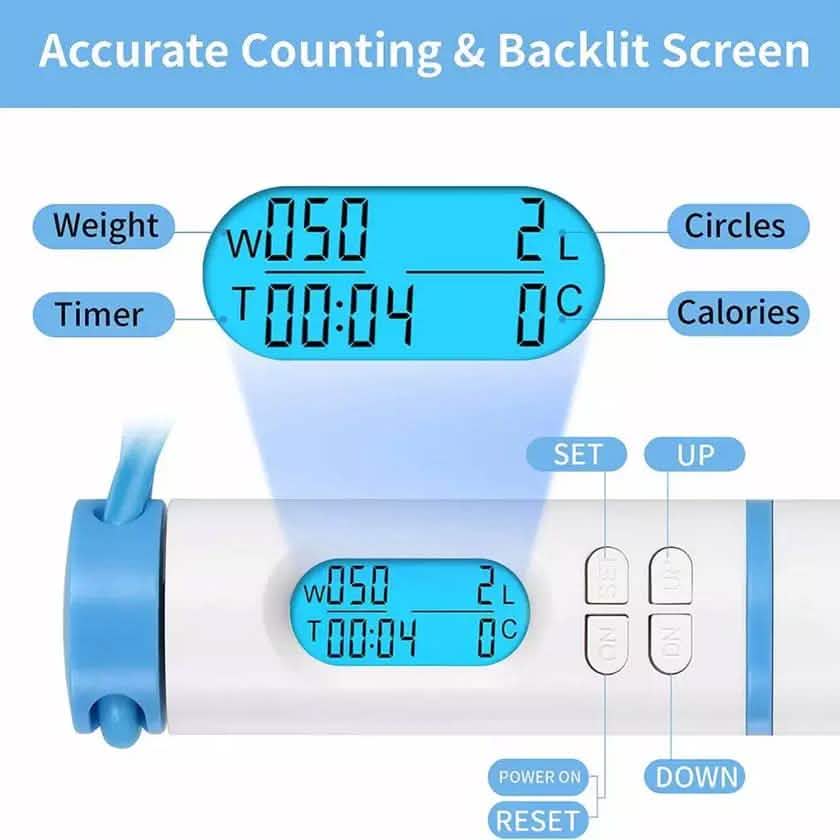 Cordless Weighted Jump Rope Digital Smart Skipping Jump Ropes with Counter by DailySale