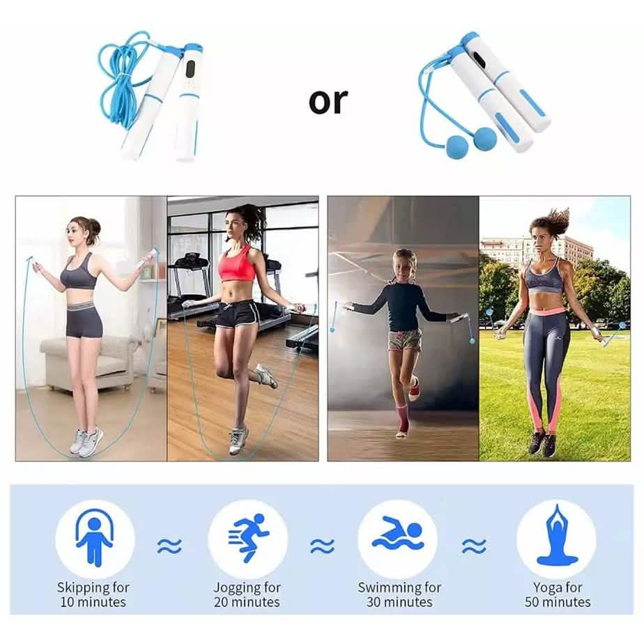 Cordless Weighted Jump Rope Digital Smart Skipping Jump Ropes with Counter by DailySale