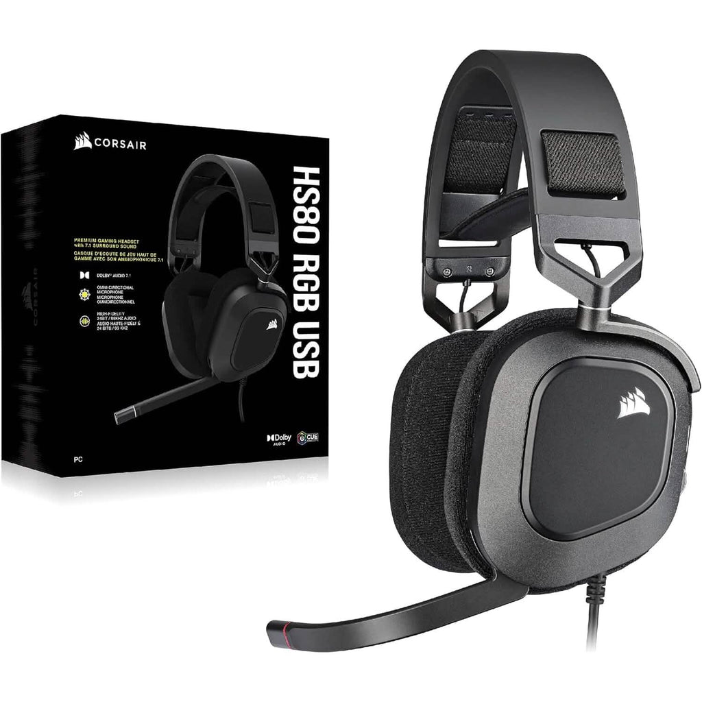 Corsair HS80 RGB USB Premium Gaming Headset (Refurbished) by DailySale