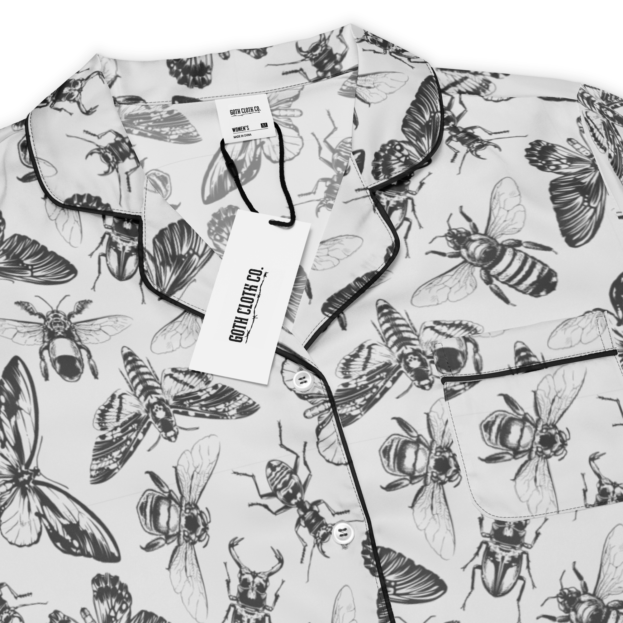 Crawly Couture Silky Pajama Top by Goth Cloth Co.
