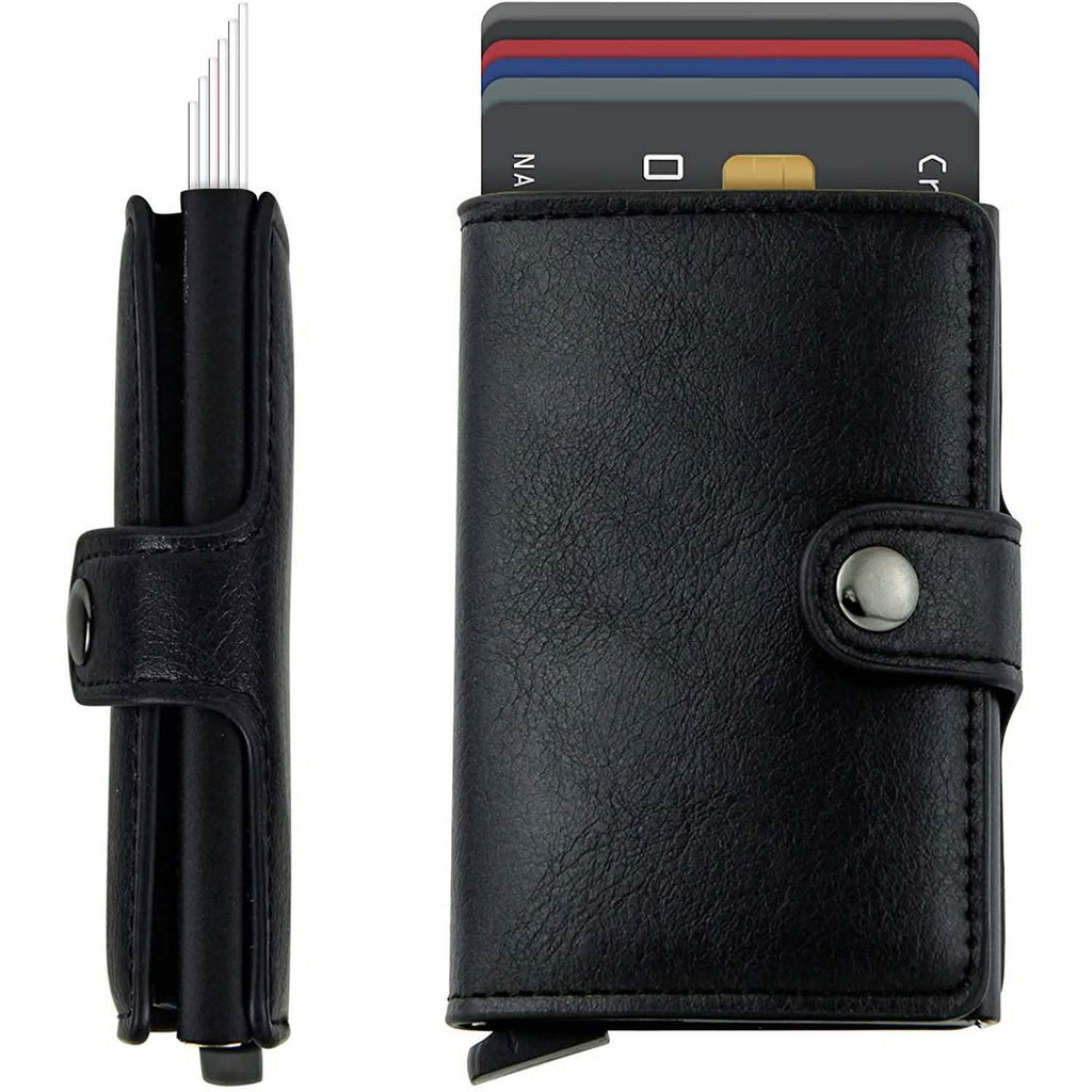 Credit Card Holder RFID Blocking Genuine Leather Vintage Aluminum Business Wallet by DailySale