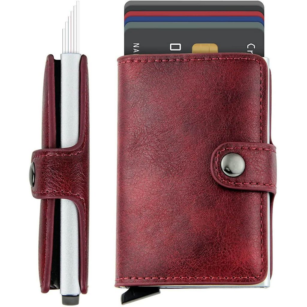 Credit Card Holder RFID Blocking Genuine Leather Vintage Aluminum Business Wallet by DailySale