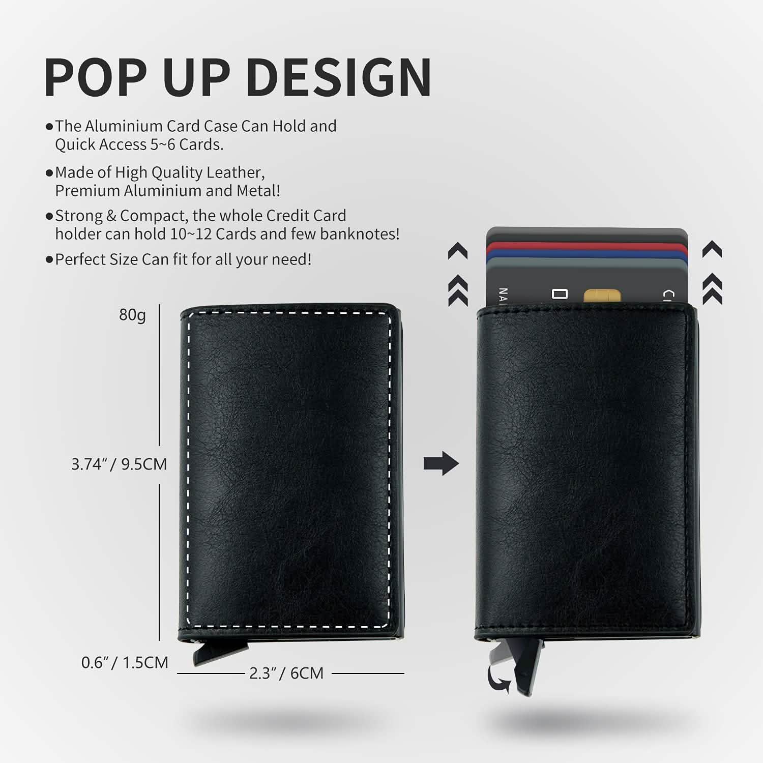 Credit Card Holder RFID Blocking Genuine Leather Vintage Aluminum Business Wallet by DailySale
