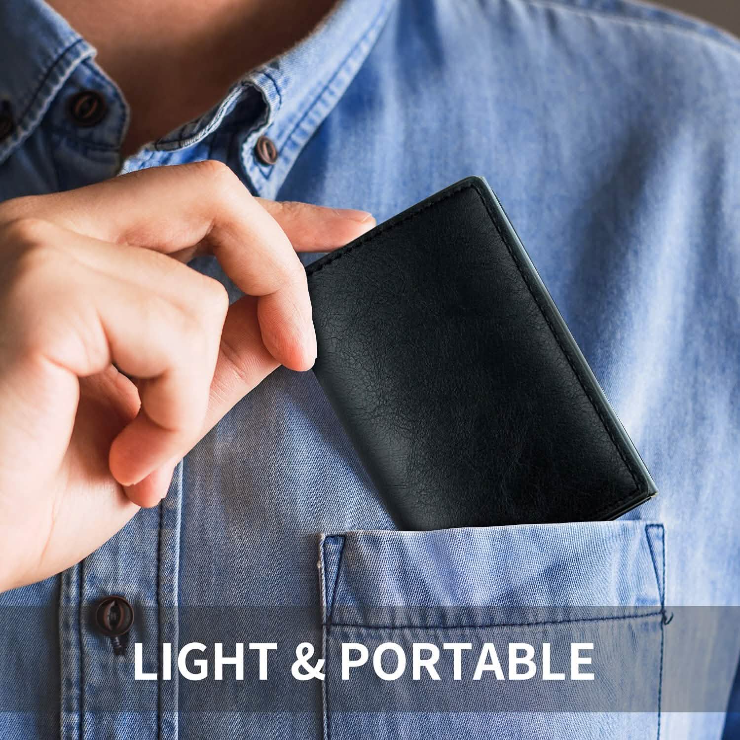 Credit Card Holder RFID Blocking Genuine Leather Vintage Aluminum Business Wallet by DailySale