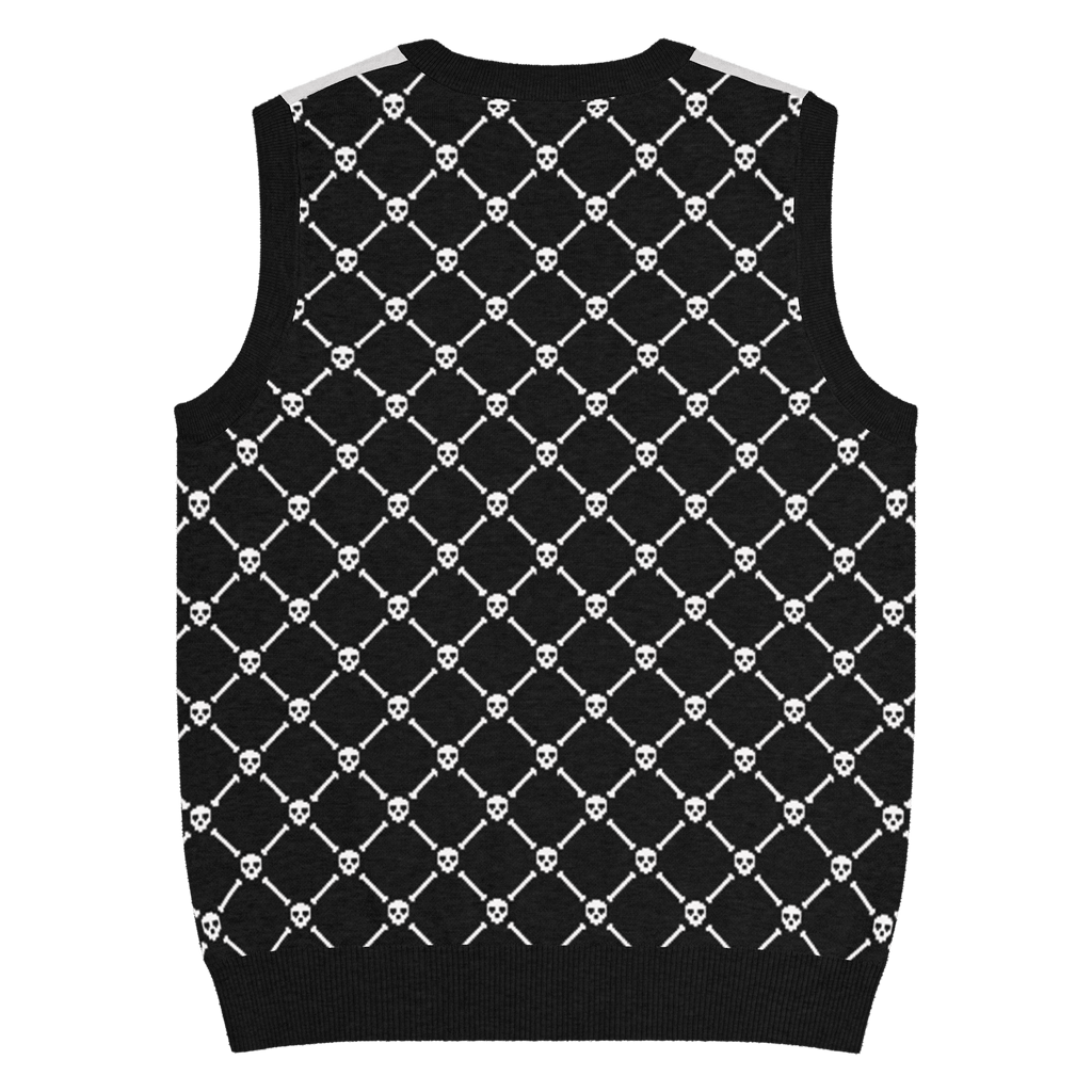 Crossbones Knit V-Neck Vest by Goth Cloth Co.