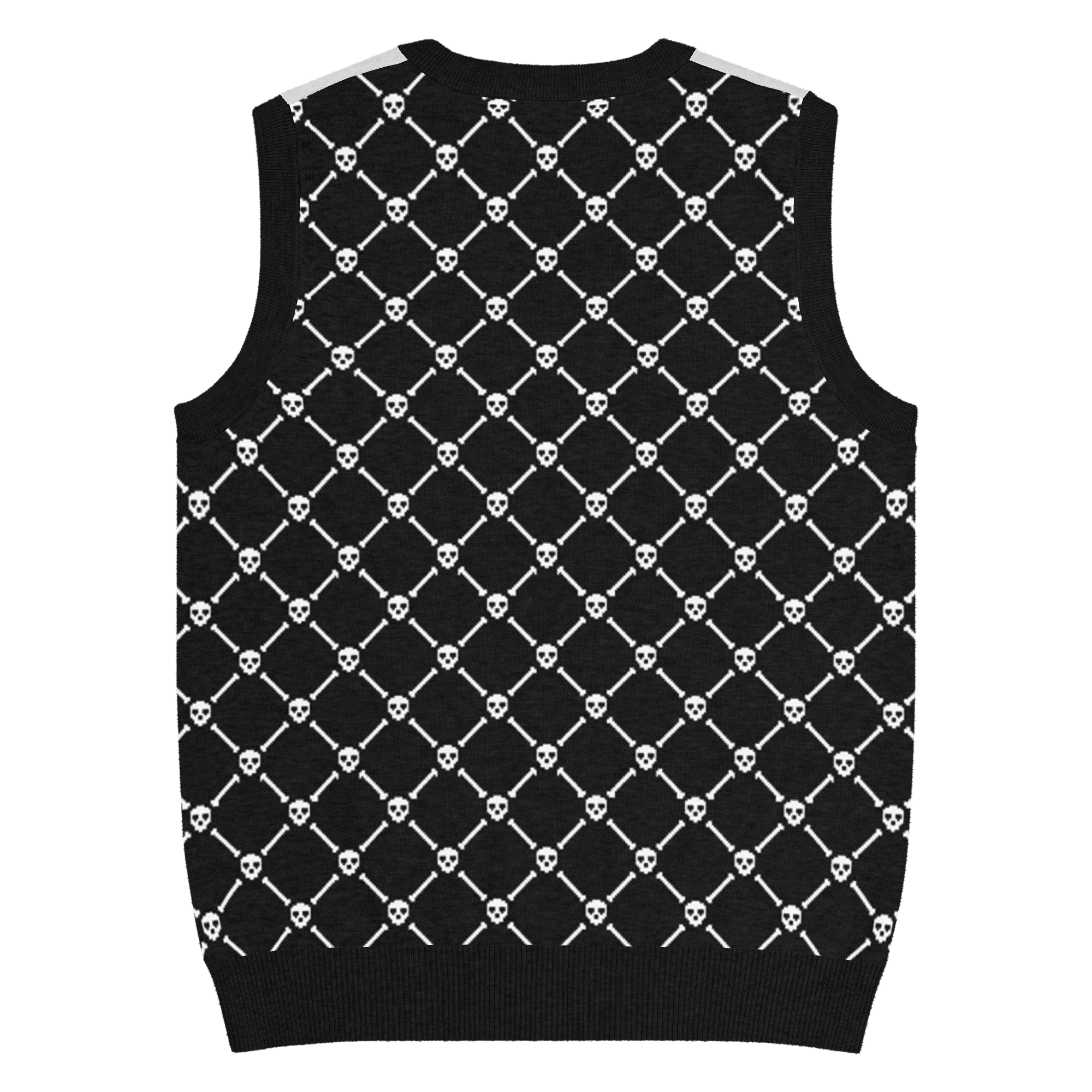 Crossbones Knit V-Neck Vest by Goth Cloth Co.