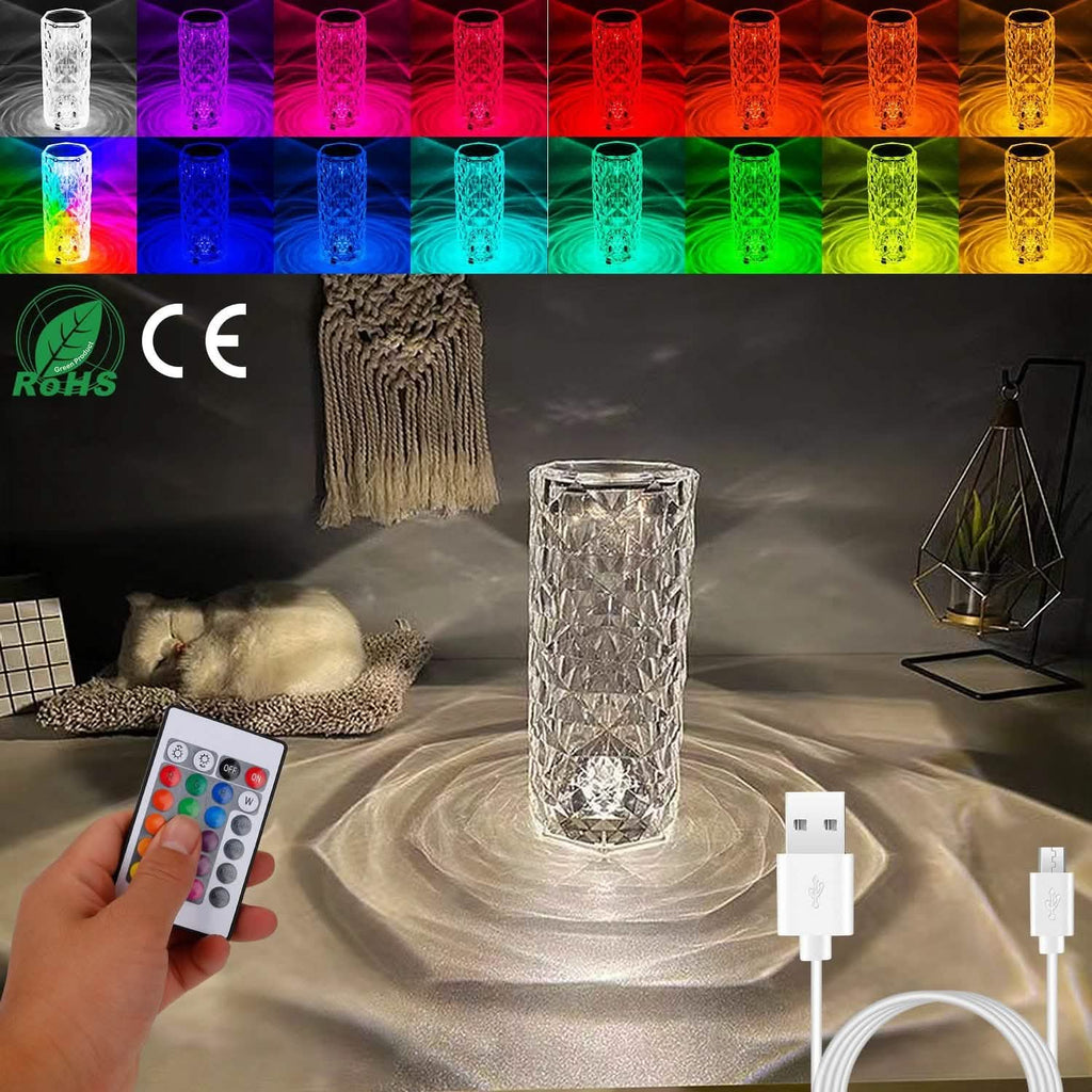 Crystal Diamond Rose Table Lamp by DailySale