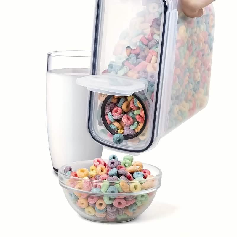 4-Piece Set: Airtight Cereal Storage Containers with Pour Spouts & Measuring Cup – 4L Kitchen Pantry Organizer by DailySale
