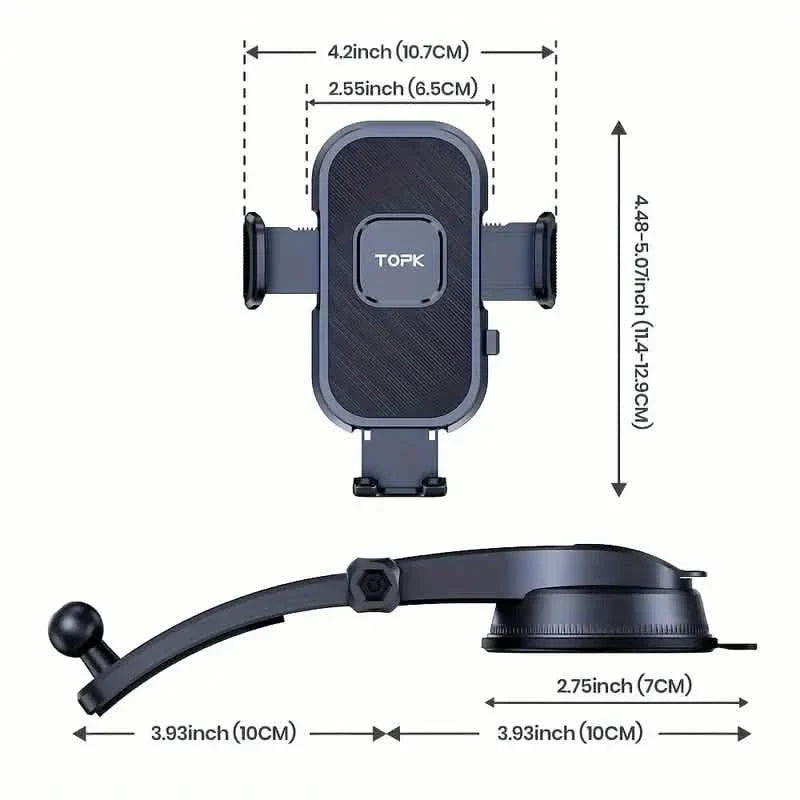 TOPK D38C Car Phone Holder – Adjustable Dashboard Mount by DailySale