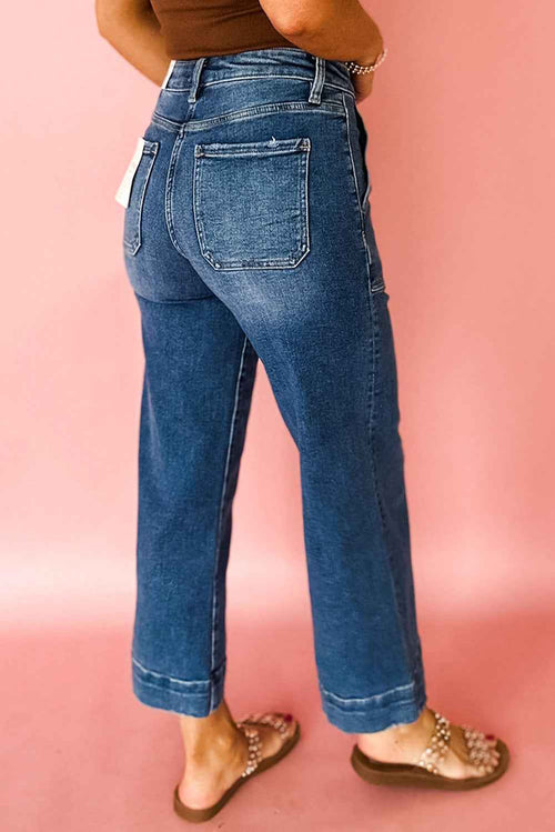 Ashleigh Blue Cropped High Rise Wide Leg Jeans by Wild and Free Boutique