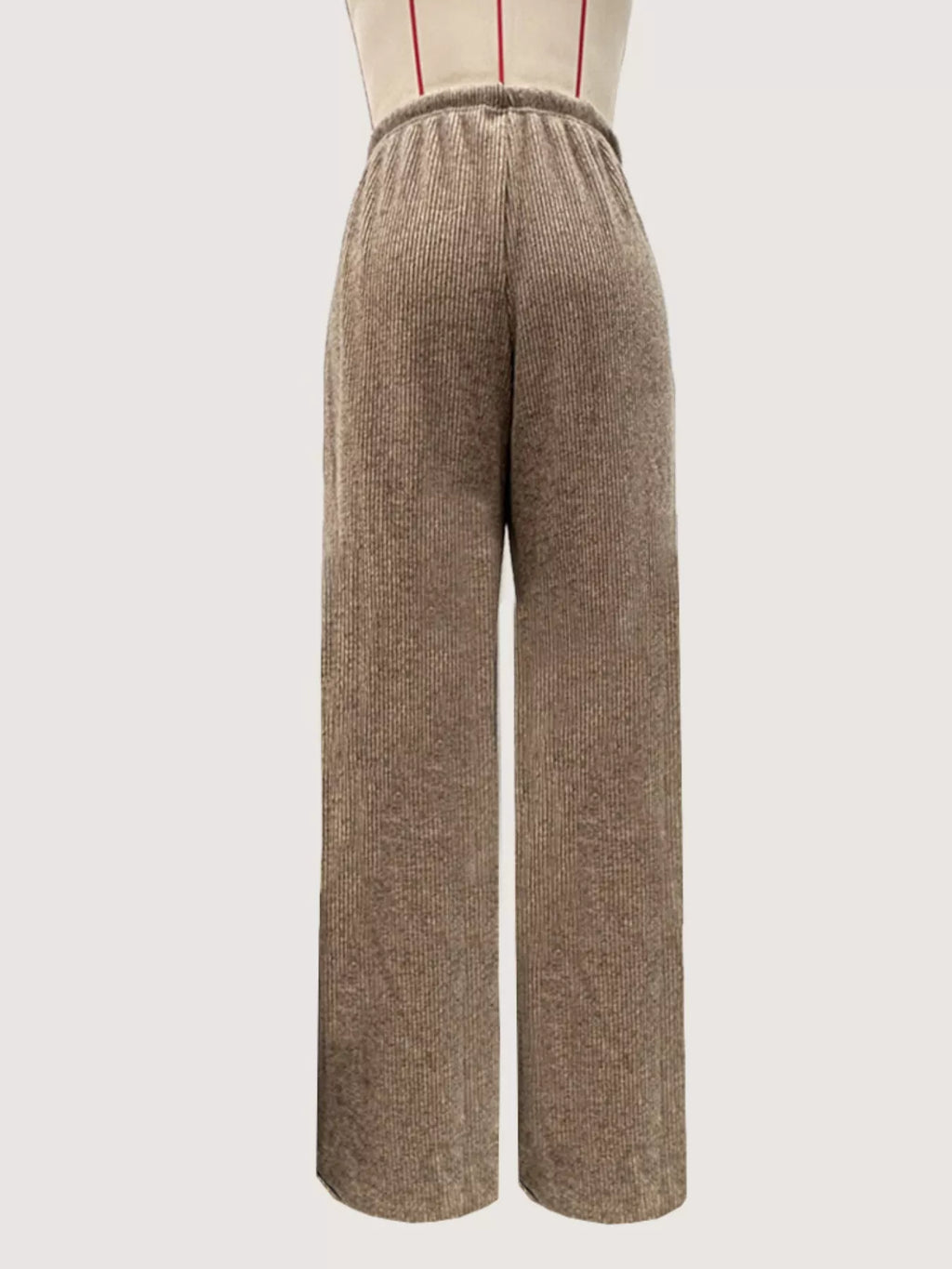 Ribbed Drawstring Wide Leg Pants
