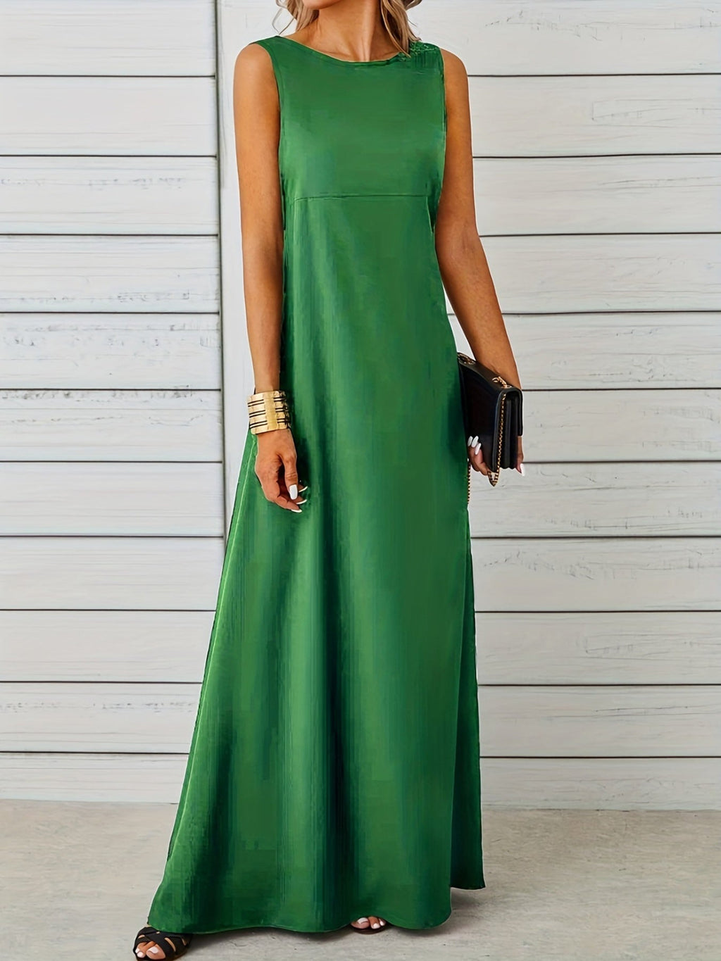 Sleeveless Flowy Maxi Dress by Shopiebay