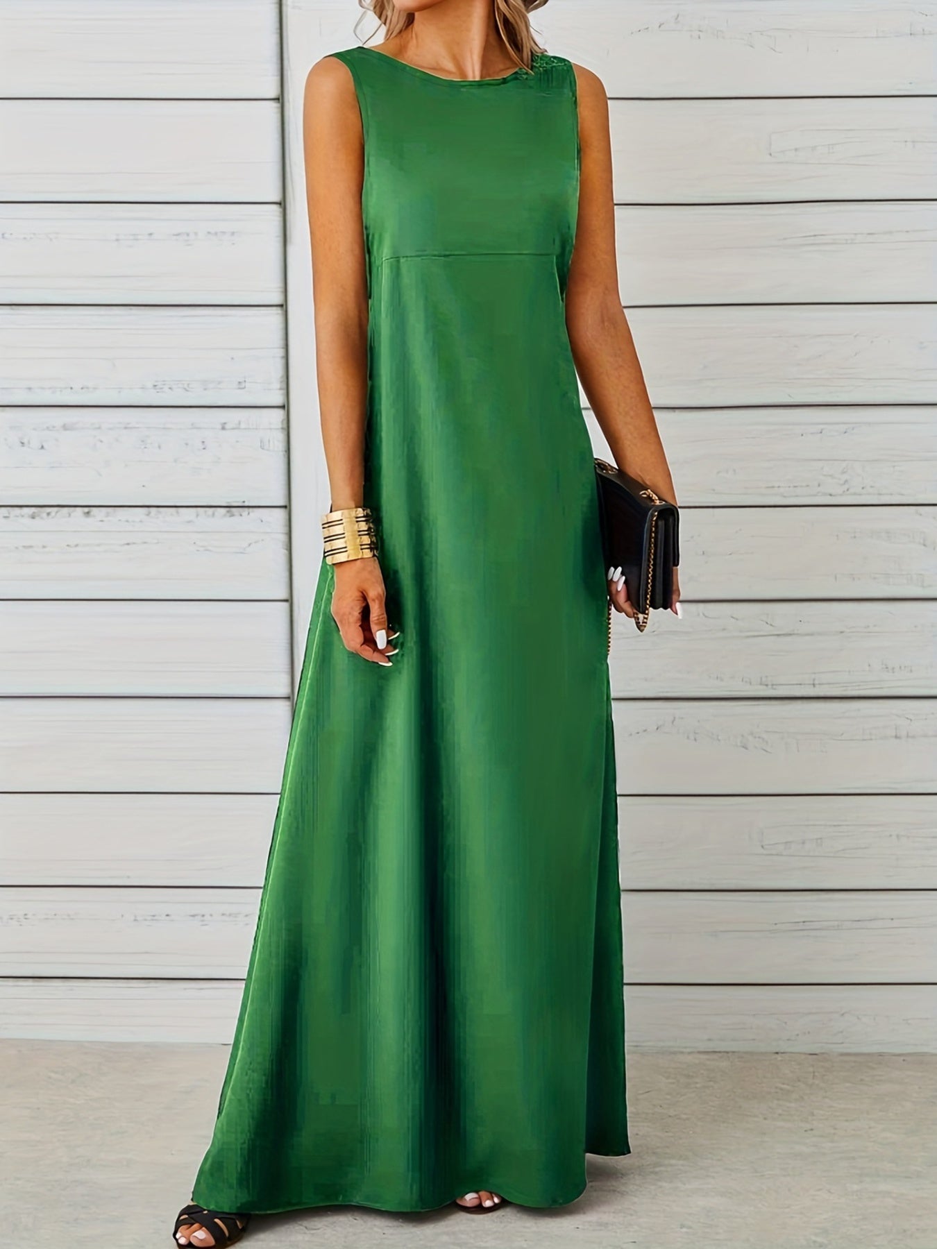 Sleeveless Flowy Maxi Dress by Shopiebay