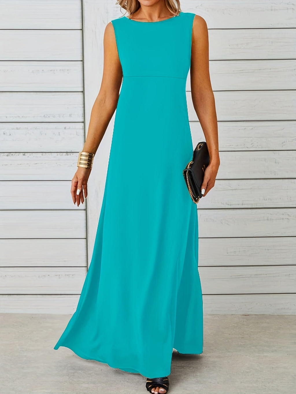 Sleeveless Flowy Maxi Dress by Shopiebay