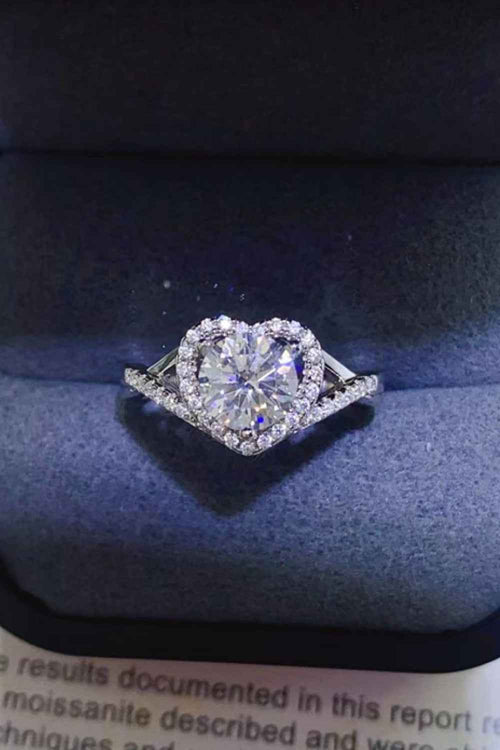Adored 1 Carat Moissanite 925 Sterling Silver Heart Ring by Wild and Free Boutique