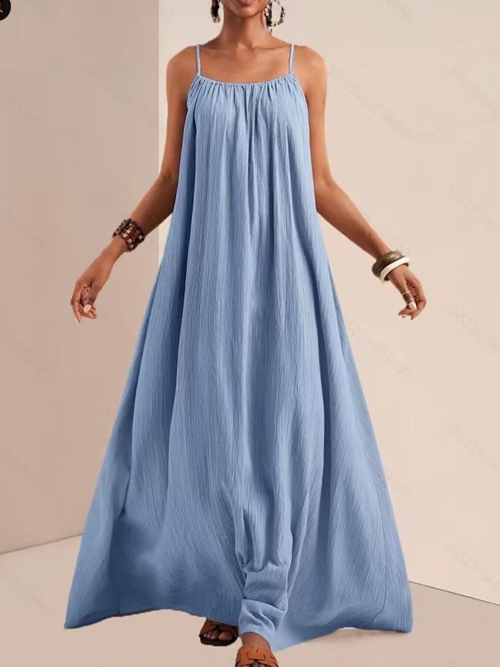 Spaghetti Strap Flowy Maxi Dress by Shopiebay