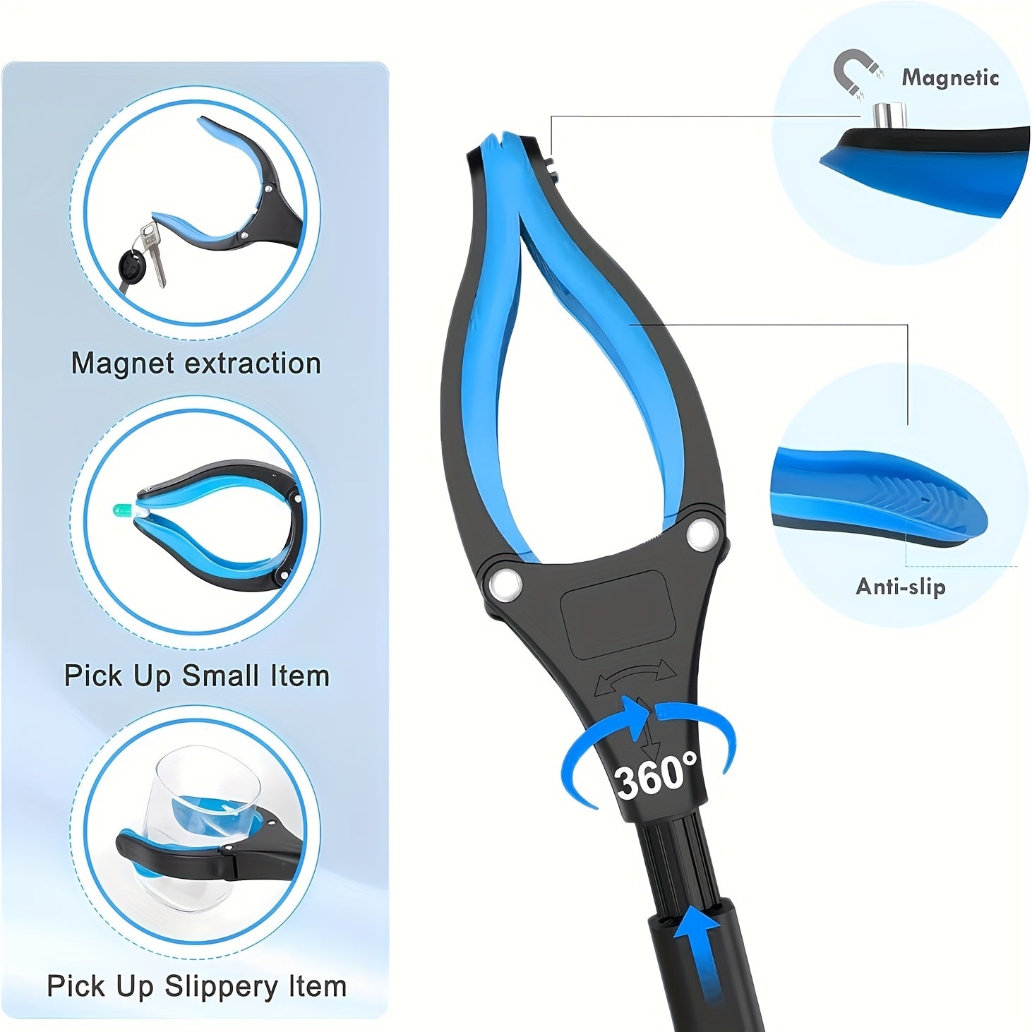 Heavy-Duty Steel Folding Trash Picker – 32" with Magnet & Anti-Slip Handle by DailySale