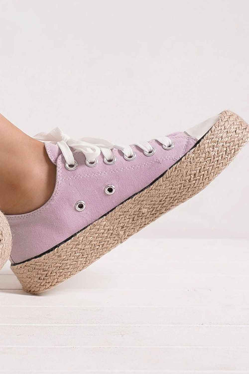 Beast Fashion Lace Up Woven Espadrille Sole Sneakers by Wild and Free Boutique