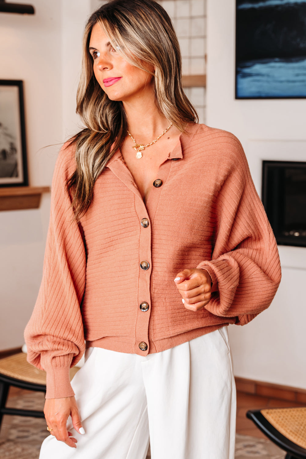 Parker Button Front Dolman Sleeve Sweater Cardigan - Goddess Imports Marketplace