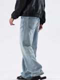 Men's Full Size Washed Wide Leg Jeans Plus Size