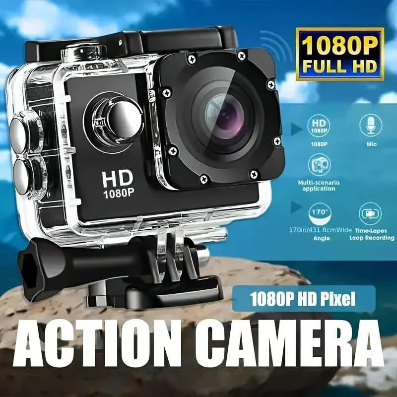 Ultra HD 1080P Action Camera – 140° Wide Angle, Fisheye Lens, LCD Display by DailySale