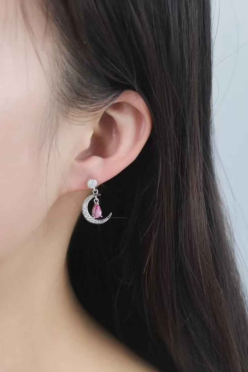 2 Carat Moissanite 925 Sterling Silver Moon & Star Earrings by Wild and Free Boutique