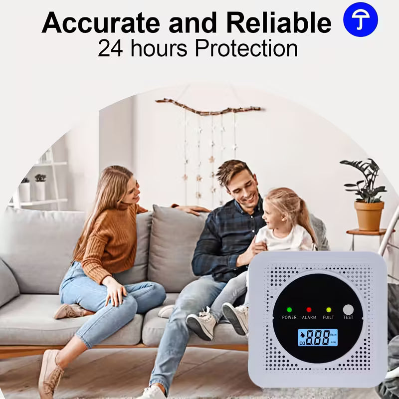 Dual Sensor Smoke & Carbon Monoxide Detector Alarm with LCD Display by DailySale