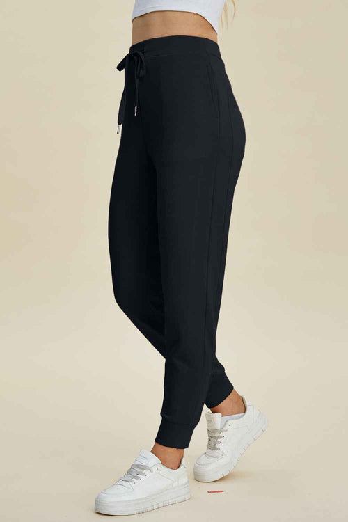 Basic Bae Full Size Air Scuba Drawstring High Waist Joggers by Wild and Free Boutique