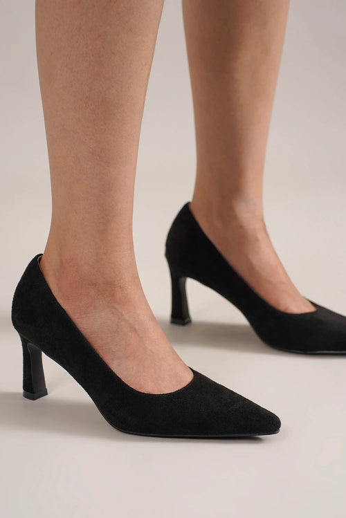 Beast Fashion Faux Suede Point Toe Pumps by Wild and Free Boutique