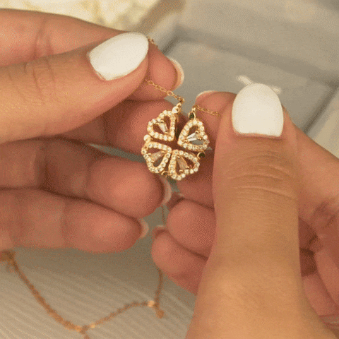 LuckyClover- Four Leaf Heart Shape Necklace - Goddess Imports Marketplace