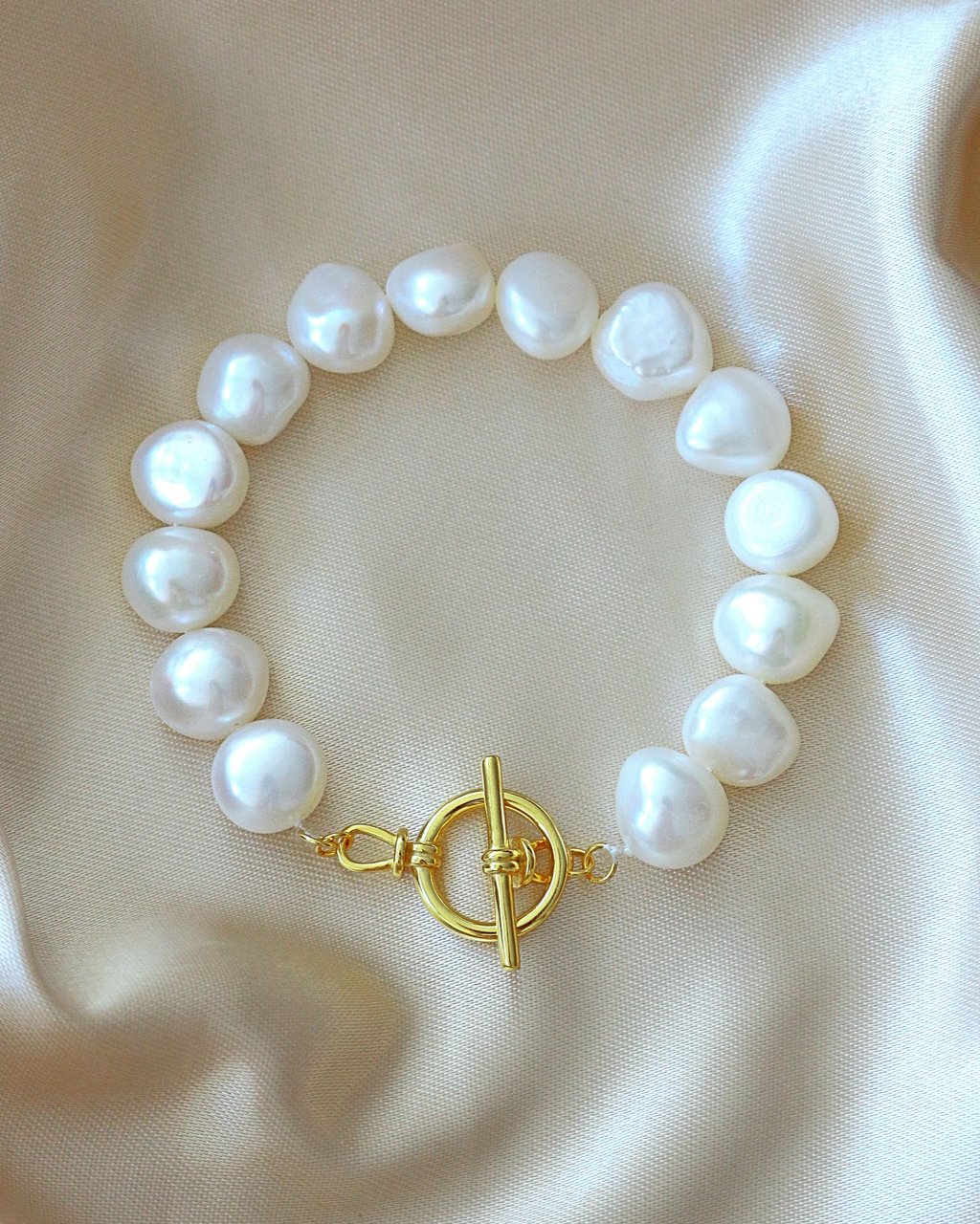 Baroque Genuine Freshwater Pearls & 925 Sterling Silver Bracelet - Goddess Imports Marketplace