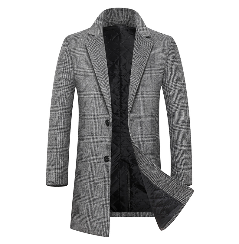Fashion Plaid Single Breasted Jackets Men's Wool Coats - Goddess Imports Marketplace