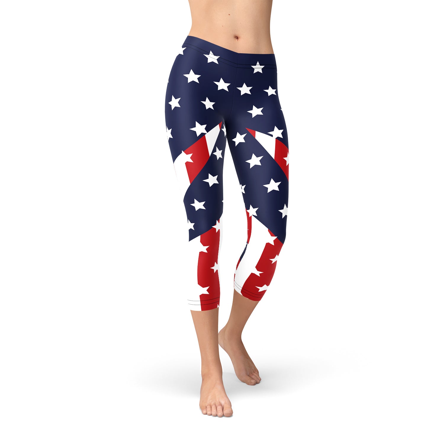 Womens American Flag Capri Leggings - The uniform of the modern American gardener.