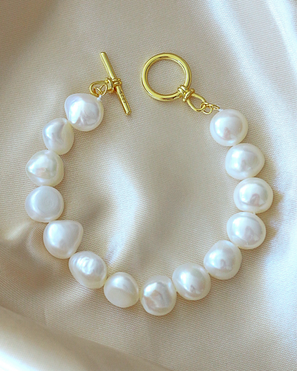 Baroque Genuine Freshwater Pearls & 925 Sterling Silver Bracelet - Goddess Imports Marketplace
