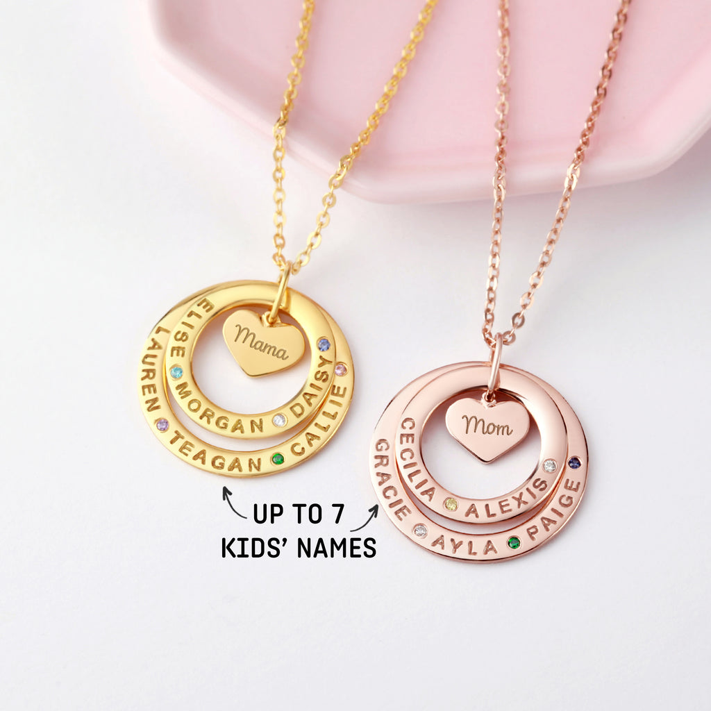 Grandma Necklace Birthstone, Grandkids Names Necklace, Nana Jewelry - Goddess Imports Marketplace