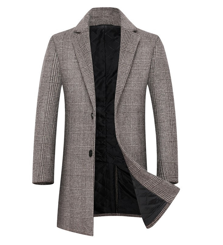 Fashion Plaid Single Breasted Jackets Men's Wool Coats - Goddess Imports Marketplace
