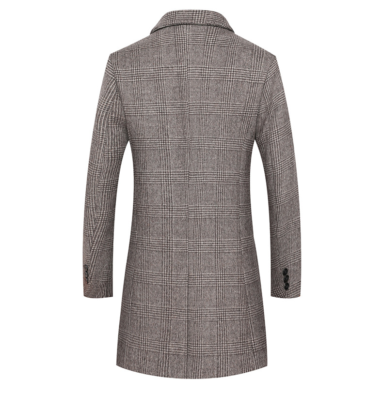 Fashion Plaid Single Breasted Jackets Men's Wool Coats - Goddess Imports Marketplace