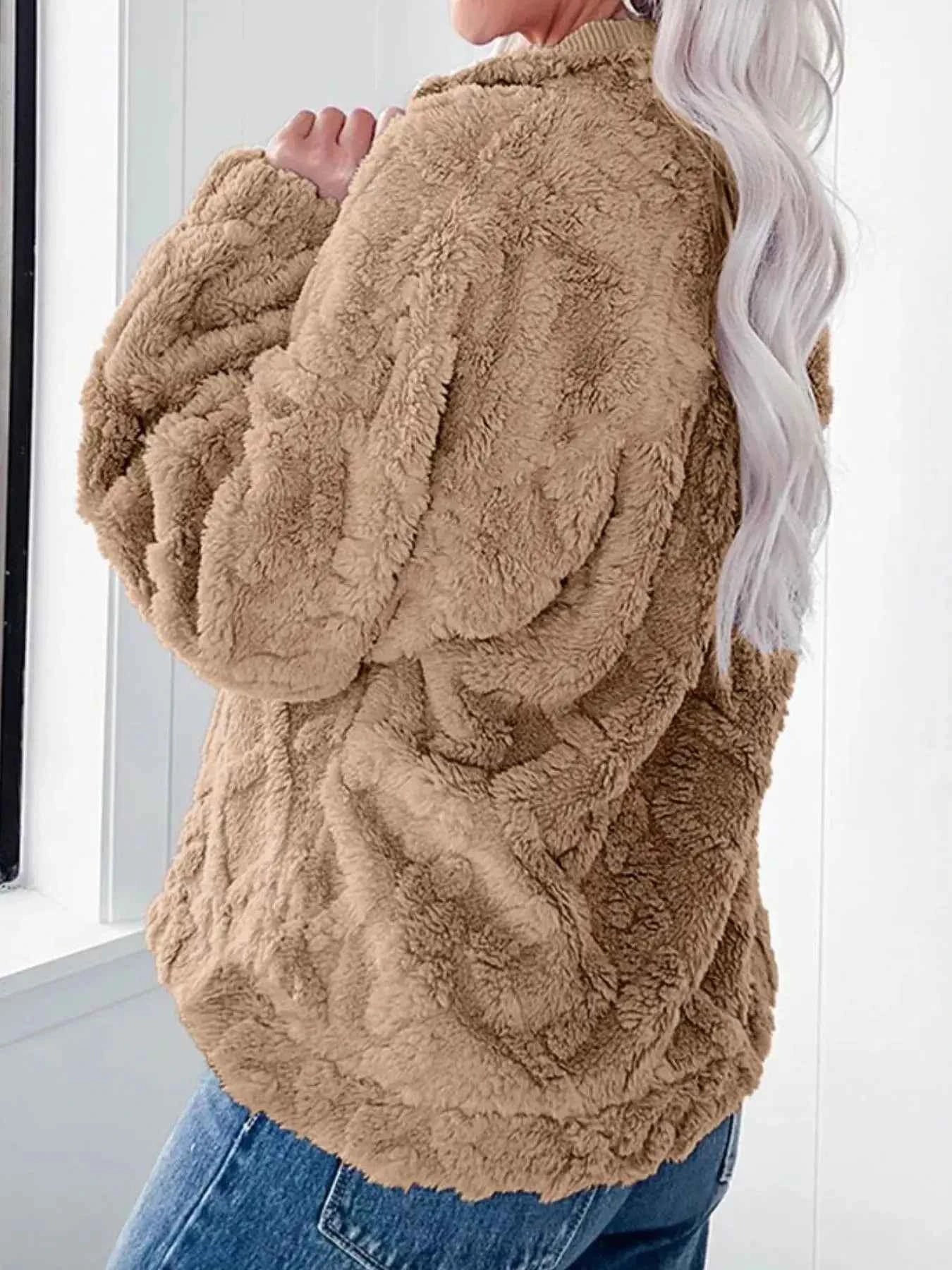 Cozy Fleece Quarter Zip Sweatshirt