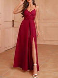 Slit Spaghetti Strap Maxi Dress by Shopiebay